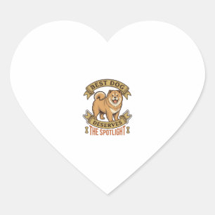 Chow Chow Dog Shirt Vintage Engraving Funny Pet De Heart Sticker