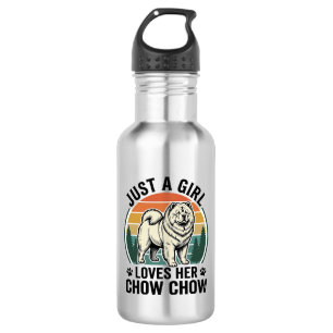 Chow Chow Dog Shirt Vintage Girl Dog Lover Art_1 532 Ml Water Bottle