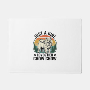 Chow Chow Dog Shirt Vintage Girl Dog Lover Art_1 Doormat