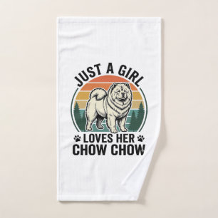 Chow Chow Dog Shirt Vintage Girl Dog Lover Art_1 Hand Towel