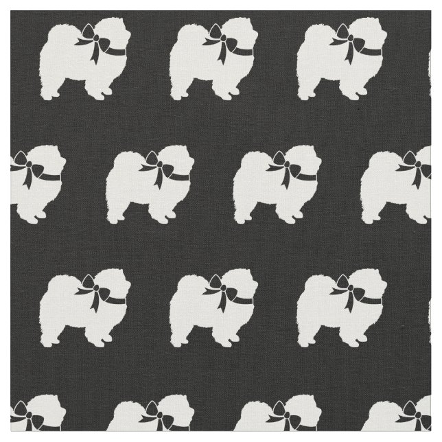 Chow Chow Dog Silhouette Pet Fabric (Close Up)