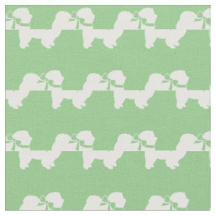 Chow Chow Dog Silhouette Pet Sage Green Fabric