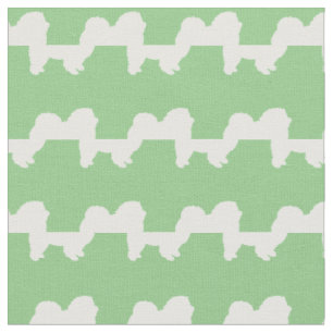 Chow Chow Dog Silhouette Pet Sage Green Fabric