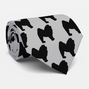 Chow Chow Dog Silhouette Tie