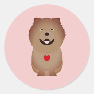 Chow Chow Dog Valentine, Valentine's Day Classic Round Sticker