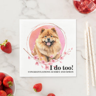 Chow Chow Dog Wedding Napkins With Photo