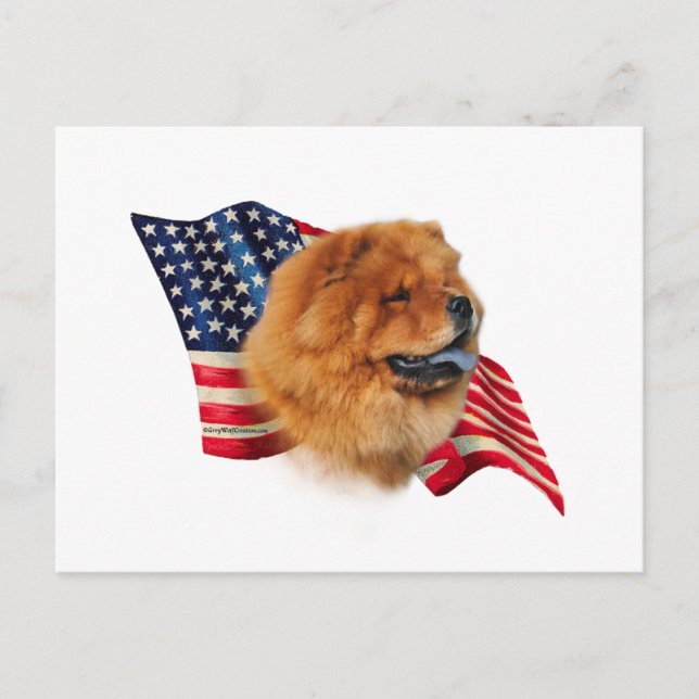 Chow Chow Flag Postcard (Front)