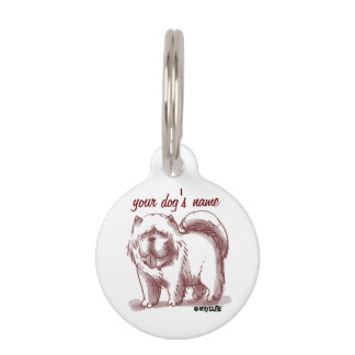 chow chow funny dog cartoon pet tag