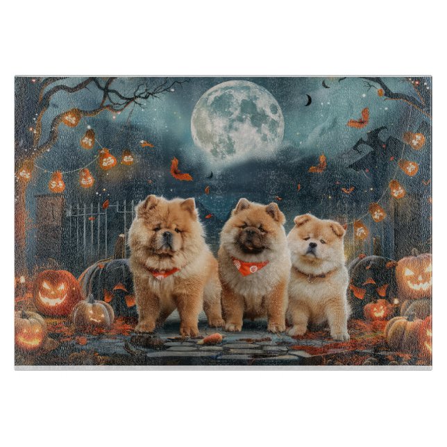 Chow Chow Halloween Spooky Cutting Board (Front)