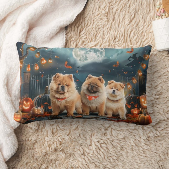 Chow Chow Halloween Spooky Lumbar Cushion (Blanket)
