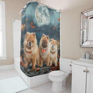Chow Chow Halloween Spooky Shower Curtain