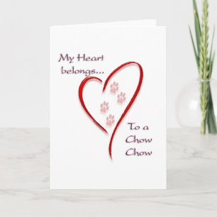Chow Chow Heart Belongs Holiday Card