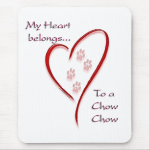 Chow Chow Heart Belongs Mouse Pad
