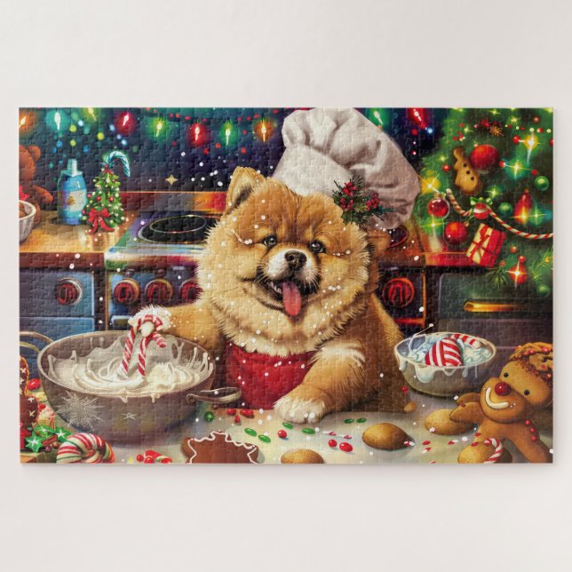 Chow Chow Holiday Baking: Festive Christmas Jigsaw Puzzle (Horizontal)