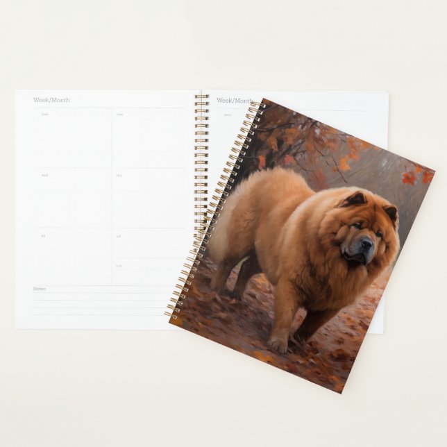 Chow Chow in Autumn Leaves Fall Inspire  Planner (Display)