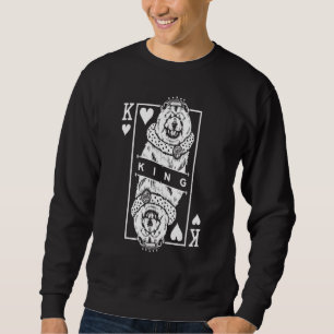 Chow Chow King Of Hearts Funny Dog Lover Card Pop  Sweatshirt
