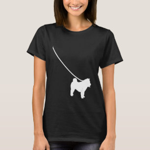 Chow Chow on a Leash Dog Mom Dad Pet Cute Puppy T-Shirt