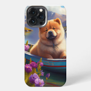 Chow Chow on a Paddle: A Scenic Adventure iPhone 13 Pro Max Case
