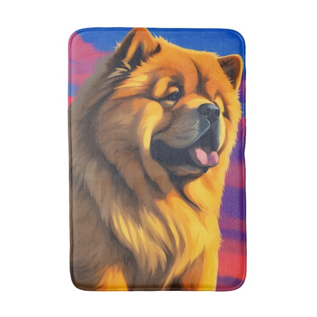 Chow Chow Painting Bath Mat (Front Vertical)