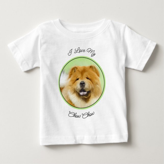 Chow Chow Painting - Cute Original Dog Art Baby T-Shirt (Front)