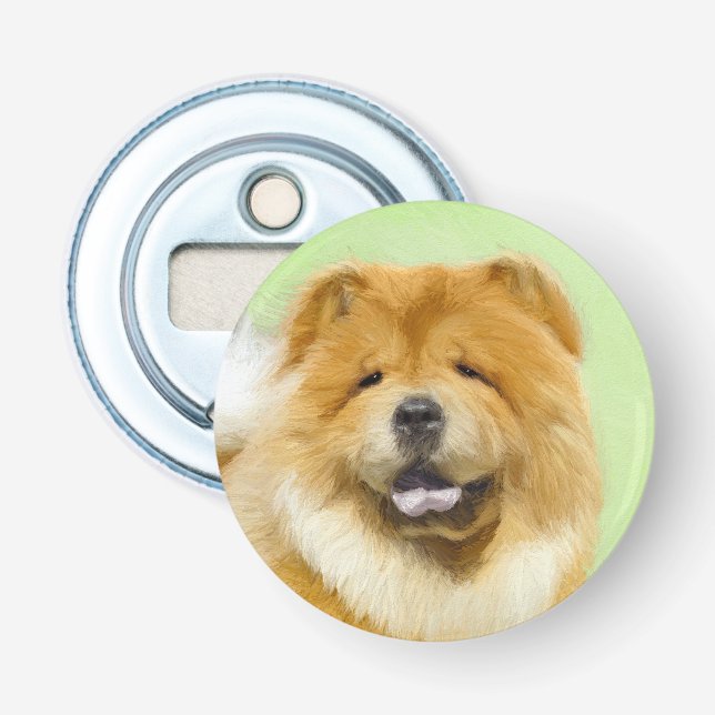 Chow Chow Painting - Cute Original Dog Art Bottle Opener (Front)