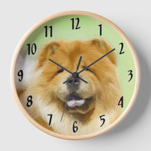 Chow Chow Painting - Cute Original Dog Art Clock