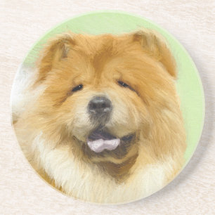 Chow Chow Painting - Cute Original Dog Art Coaster