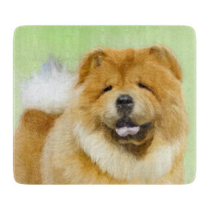 Chow Chow Painting - Cute Original Dog Art Cutting Board
