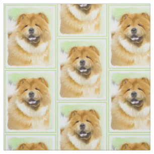 Chow Chow Painting - Cute Original Dog Art Fabric