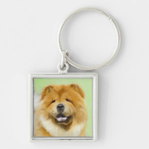 Chow Chow Painting - Cute Original Dog Art Key Ring