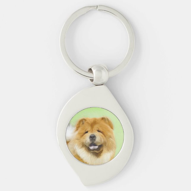 Chow Chow Painting - Cute Original Dog Art Key Ring (Front)