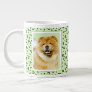Chow Chow Painting - Cute Original Dog Art Large Coffee Mug