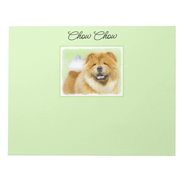 Chow Chow Painting - Cute Original Dog Art Notepad (Front)