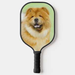 Chow Chow Painting - Cute Original Dog Art Pickleball Paddle