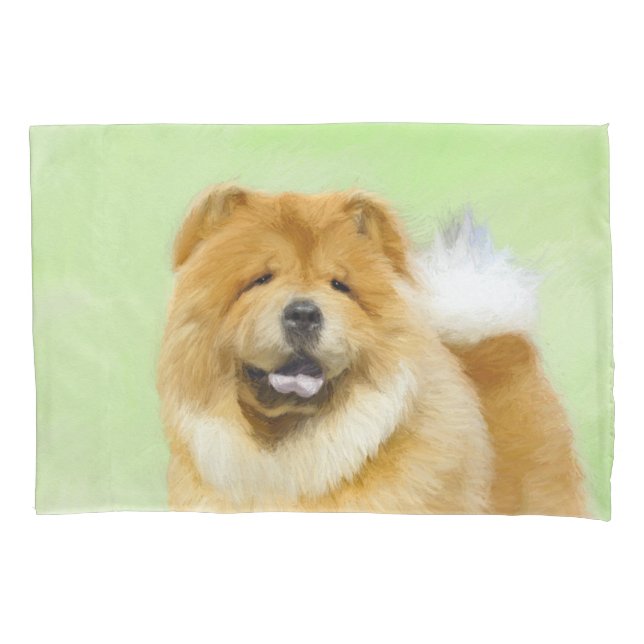 Chow Chow Painting - Cute Original Dog Art Pillowcase (Front)