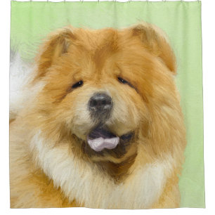Chow Chow Painting - Cute Original Dog Art Shower Curtain