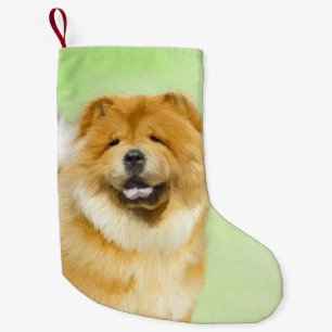 Chow Chow Painting - Cute Original Dog Art Small Christmas Stocking