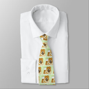 Chow Chow Painting - Cute Original Dog Art Tie