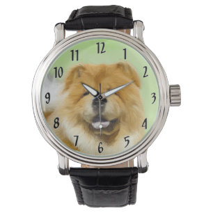 Chow Chow Painting - Cute Original Dog Art Watch