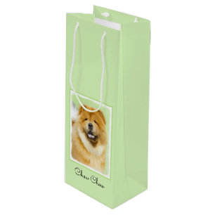 Chow Chow Painting - Cute Original Dog Art Wine Gift Bag