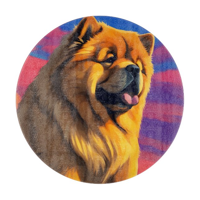 Chow Chow Painting Cutting Board (Front)