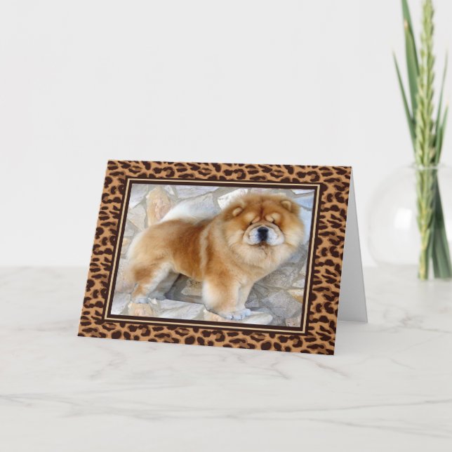 Chow Chow Pawprints Gifts Holiday Card (Front)