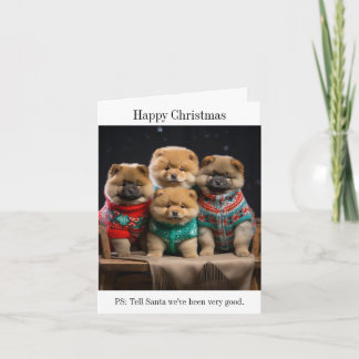 Chow Chow Puppies Christmas Card
