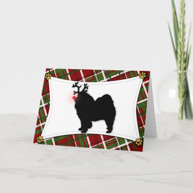 Chow Chow Reindeer Christmas Card (Front)