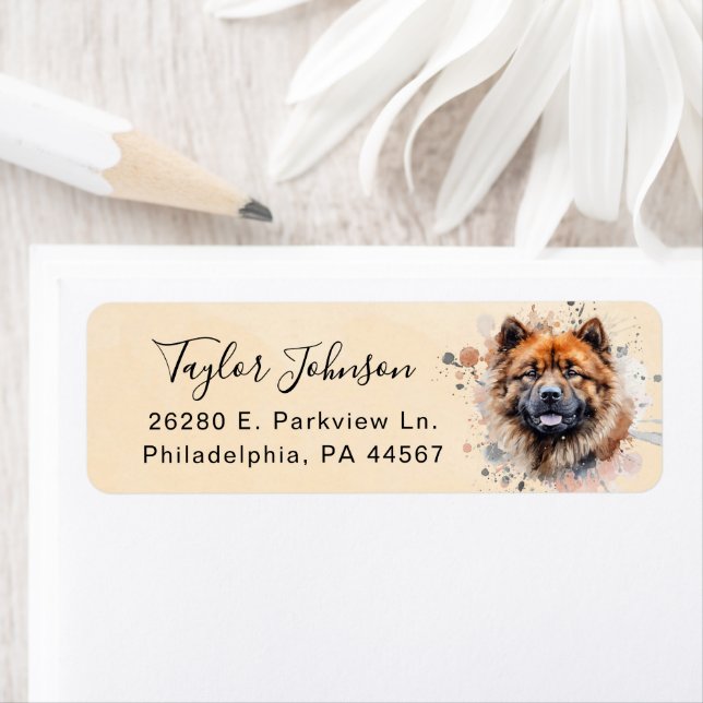 Chow Chow Return Address Label (Insitu)