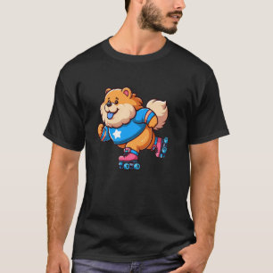 Chow Chow Roller Skating Dog Funny Skater T-Shirt