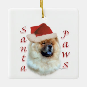 Chow Chow Santa Paws Ceramic Ornament