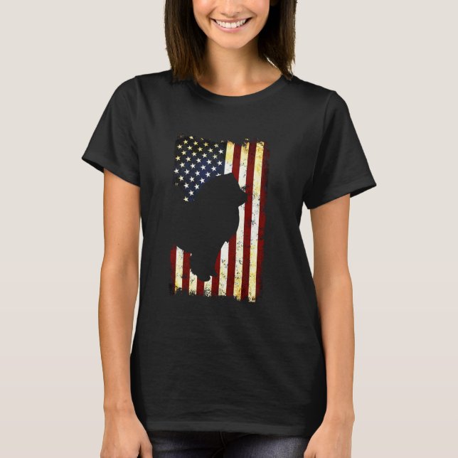 Chow chow Silhouette American Flag 4th of July Cho T-Shirt (Front)