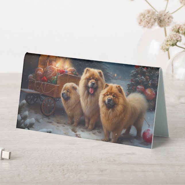 Chow Chow Snowy Sleigh Christmas Decor   (In SItu (Table))