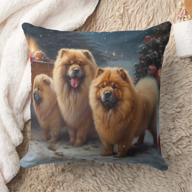 Chow Chow Snowy Sleigh Christmas Decor   Cushion (Blanket)